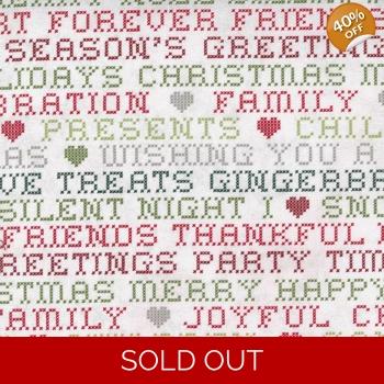 BasicGrey - Hustle & Bustle - Cross Stitch Words - Blizzard